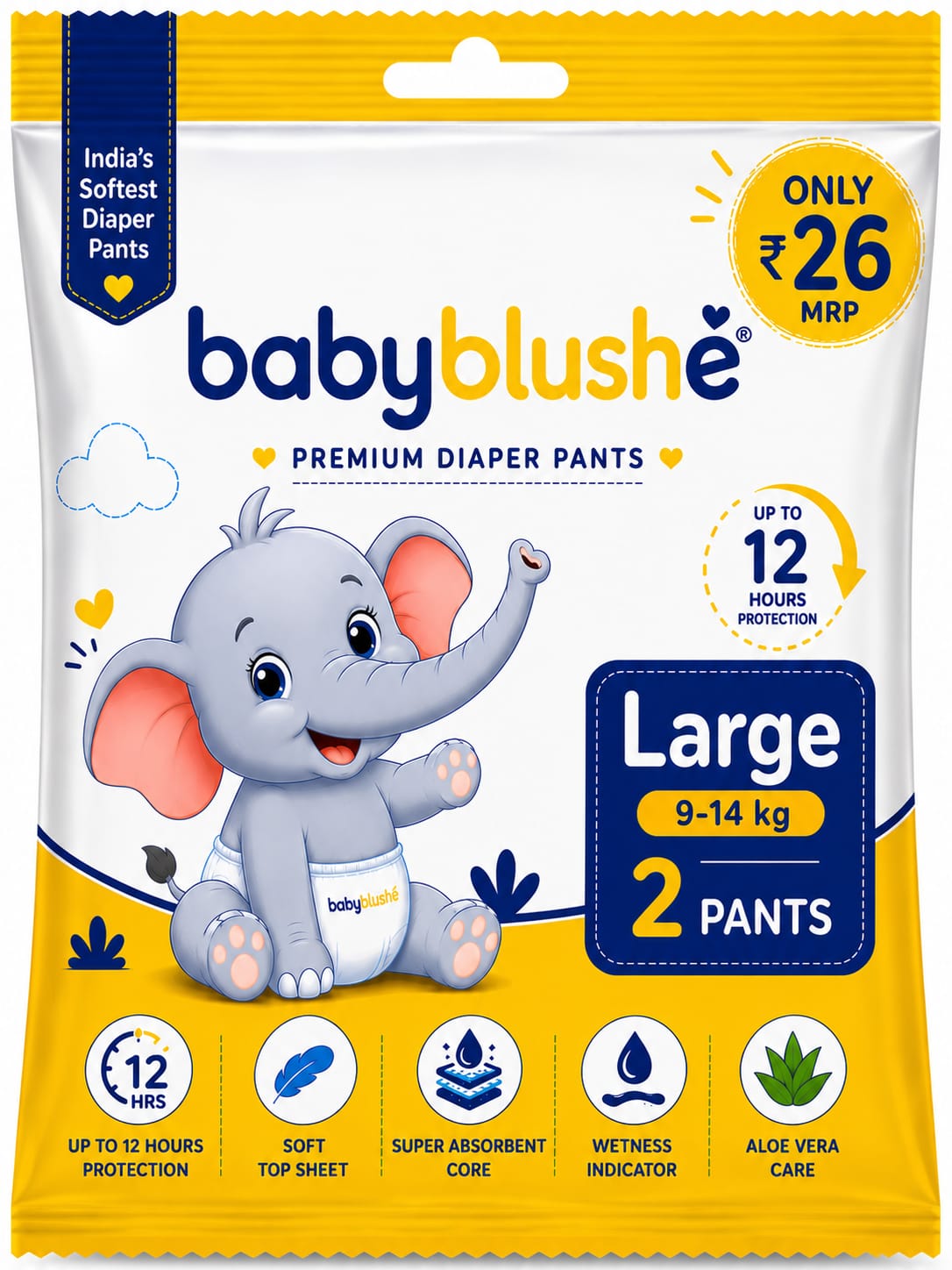 Babyblushé Premium Diaper Pants Large (9–14 kg)