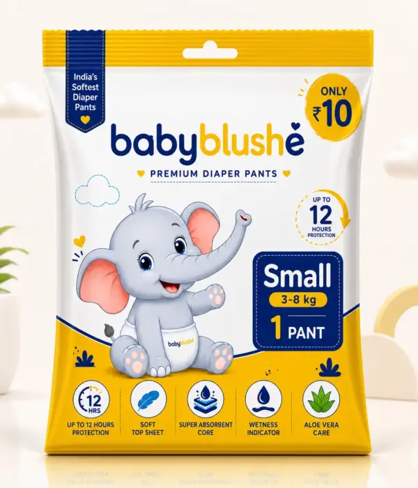 BabyBlushe Premium Diaper Pants Small (S) - Soft & Absorbent Baby Diapers