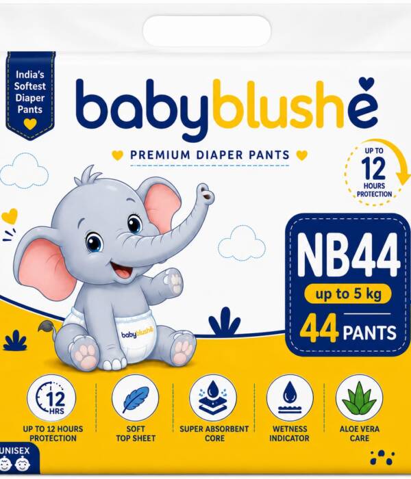Babyblushé Premium Diaper Pants NB44 (Up to 5 kg) – 44 Pants