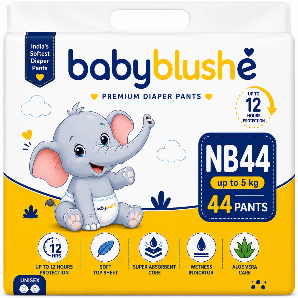 Babyblushé Premium Diaper Pants NB44 (Up to 5 kg) – 44 Pants