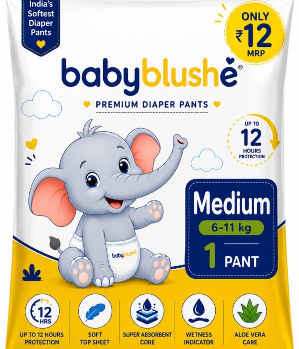 Babyblushé Premium Diaper Pants Medium (6–11 kg) – 1 Pant