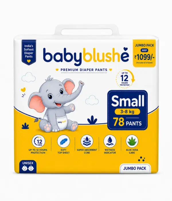 Babyblushé Premium Diaper Pants Small (3–8 kg) Jumbo Pack – 78 Pants